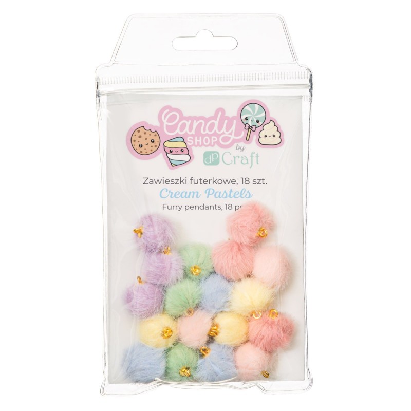 Zawieszki futerkowe 18szt - Cream Pastel GRKO-165 Dalprint